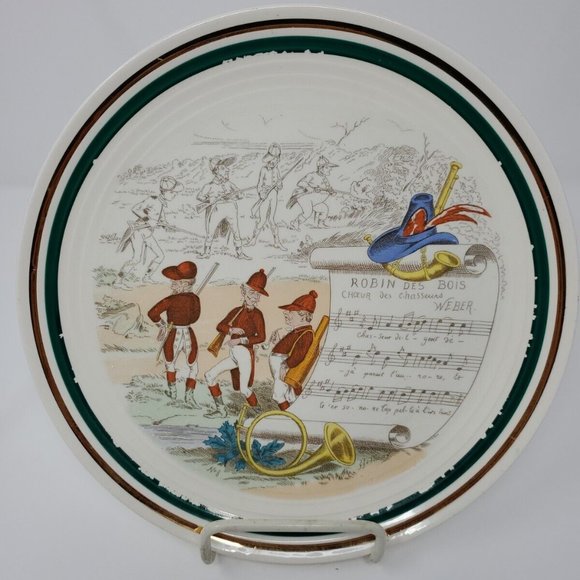 Parry Vieille Other - Antique French Parry Vieille Opera 10" Dinner Plate Robin des Bois Weber Hunters